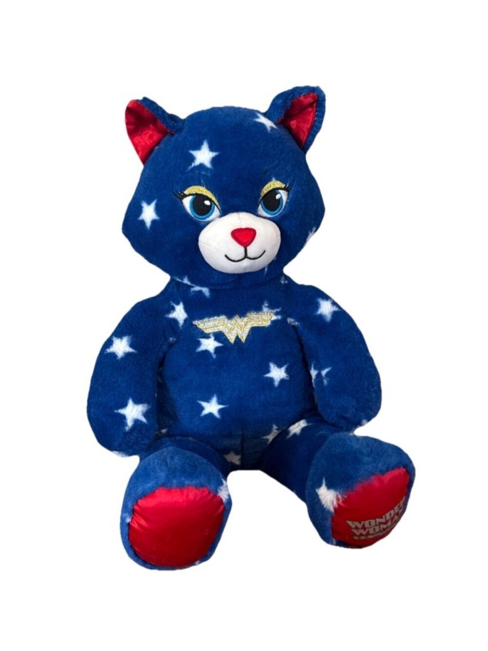 Build a Bear Wonder Woman Cat Plush DC Comics Stars Blue Red Stuffed Doll USA